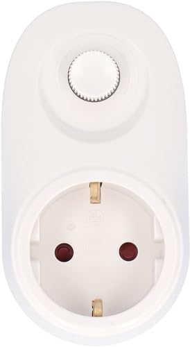 UNITEC 47535 Zwischenstecker mit Dimmer, Steckdosendimmer für Glühlampen und Hochvolt-Halogenlampen bis 280 Watt, weiß von Unitec