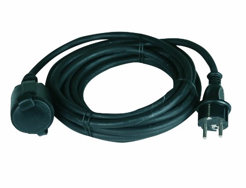 UNITEC Gummi-Verlängerung H05RR-F3G1,5mm² 5m, IP 44, schwarz von Unitec