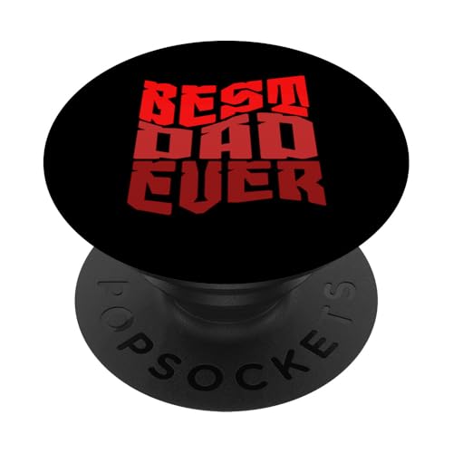 Best Dad Ever, rot - Vatertag Geburtstag Bester Papa PopSockets Klebender PopGrip von United Labels