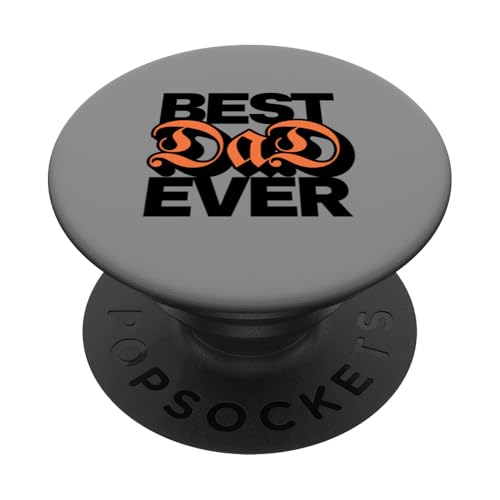 Best Dad Ever, schwarz/orange - Bester Vater PopSockets Klebender PopGrip von United Labels