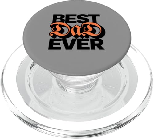 Best Dad Ever, schwarz/orange - Bester Vater PopSockets PopGrip für MagSafe von United Labels