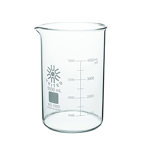 United Scientific BG1000–5000 Borosilikatglas niedrige Form Becher, 5000 ml Fassungsvermögen von United Scientific Supplies