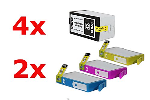 Recycelt für HP OfficeJet 6500 A Plus Tinten Sparset Black, Cyan, Magenta, Yellow - Nr.920 XL / CD972AE - CD 975AE - Inhalt: 4 x 45 & 6 x 15 ml von United Toner