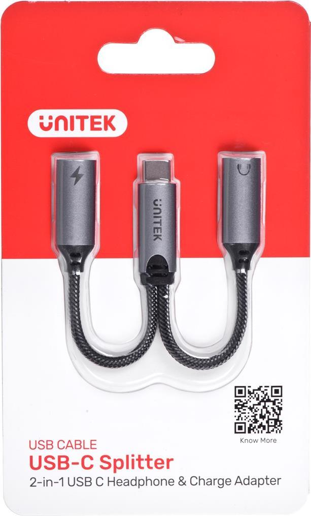 UNITEK ADAPTER USB-C - 2X USB-C, 18W, AUDIO, M206A (M206A) von Unitek
