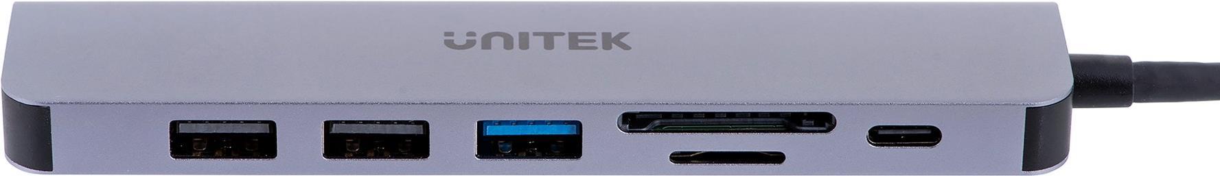 UNITEK HUB USB-C H1118A, USB-A x3, USB-C, HDMI, SD, microSD (H1118A) von Unitek