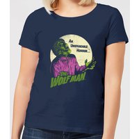 Universal Monsters Der Wolfsmensch Retro Damen T-Shirt - Navy Blau - L von Universal Monsters