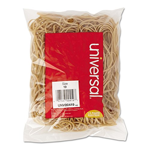 Rubber Bands, Size 19, 3-1/2 x 1/16, 310 Bands/1/4lb Pack, Sold as 1 Package von Universal One