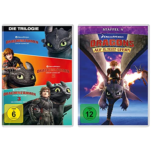 Drachenzähmen leicht gemacht - Die Trilogie [3 DVDs] & Dragons - Auf zu neuen Ufern, Staffel 4 [4 DVDs] von Universal Pictures Germany GmbH