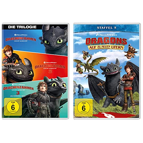 Drachenzähmen leicht gemacht - Die Trilogie [3 DVDs] & Dragons - Auf zu neuen Ufern, Staffel 5 [4 DVDs] von Universal Pictures Germany GmbH