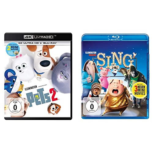 Pets 2 4K Ultra-HD [Blu-ray] & Sing [Blu-ray] von Universal Pictures Germany GmbH