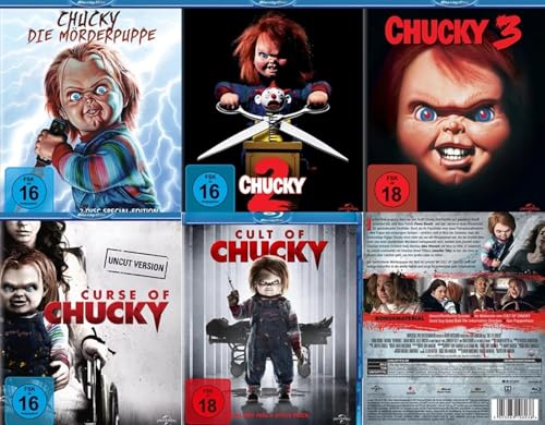 Chucky – Die Mörderpuppe Teil 1 + 2 + 3 + Curse & Cult 5 Blu-Ray Collection von Universal Pictures Germany