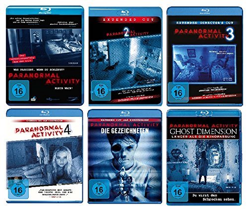 Paranormal Activity - 6 BLU-RAYs (Teil 1-4 + die Gezeichneten + Ghost Dimension) im Set - Deutsche Originalware [6 Blu-rays] von Universal Pictures