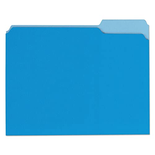 Universal 10501 File Folders, 1/3 Cut One-Ply Top Tab, Letter, Blue/Light Blue (Box of 100) von Universal