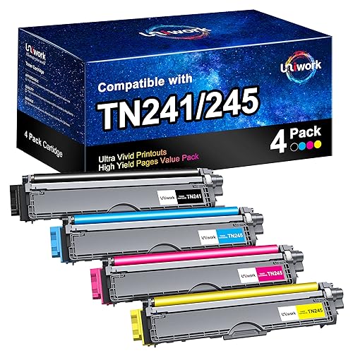 Uniwork TN241 TN245 Toner Kompatibel für Brother MFC 9142 CDN Toner TN 241 TN-245 TN-242 TN-246 MFC-9142CDN MFC 9332CDW HL-3140CW HL-3142CW DCP-9020CDW DCP 9022CDW MFC-9142 CDN MFC-9332CDW von Uniwork