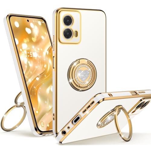 Unlicaku Schutzhülle für Motorola Moto G Stylus 5G 2024 mit Ständer, Handyhülle mit Doppelring Kickstand, Frauen Mädchen Bling Glitzer Niedlich Luxus Schutzhülle Weiß Unlicaku Schutzhülle für Motorola Moto G Stylus 5G 2024 mit Ständer, Handyhülle mit Doppelring Kickstand, Frauen Mädchen Bling Glitzer Niedlich Luxus Schutzhülle Weiß von Unlicaku