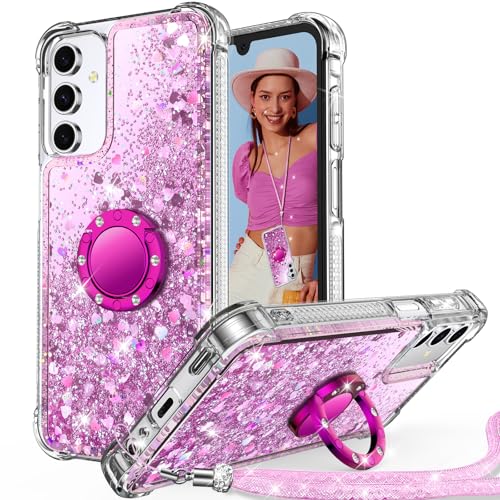 Unlicaku für Samsung Galaxy A15 5G Hülle mit Band, Ring Ständer HandyHülle Handykette Frauen Mädchen Glitzer Silikon Flüssigkeit Schutzhülle für Samsung A15 5G Case, Rosa Unlicaku für Samsung Galaxy A15 5G Hülle mit Band, Ring Ständer HandyHülle Handykette Frauen Mädchen Glitzer Silikon Flüssigkeit Schutzhülle für Samsung A15 5G Case, Rosa von Unlicaku
