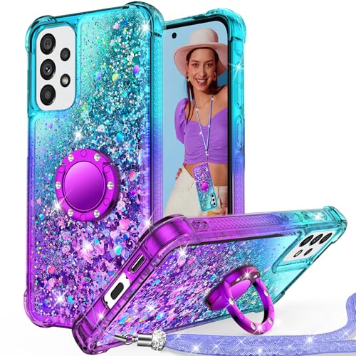 Unlicaku Schutzhülle für Samsung Galaxy A53 mit Ständer, Glitzer-Hülle mit Ring und Lanyard, Frauen Mädchen Luxus Niedlich Bling Diamant Schutzhülle für Samsung A53, Lila Unlicaku Schutzhülle für Samsung Galaxy A53 mit Ständer, Glitzer-Hülle mit Ring und Lanyard, Frauen Mädchen Luxus Niedlich Bling Diamant Schutzhülle für Samsung A53, Lila von Unlicaku