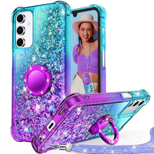 Unlicaku für Samsung Galaxy A16 5G Hülle mit Band, Ring Ständer HandyHülle Handykette Frauen Mädchen Glitzer Silikon Flüssigkeit Schutzhülle für Samsung A16 5G Case, Lila Unlicaku für Samsung Galaxy A16 5G Hülle mit Band, Ring Ständer HandyHülle Handykette Frauen Mädchen Glitzer Silikon Flüssigkeit Schutzhülle für Samsung A16 5G Case, Lila von Unlicaku