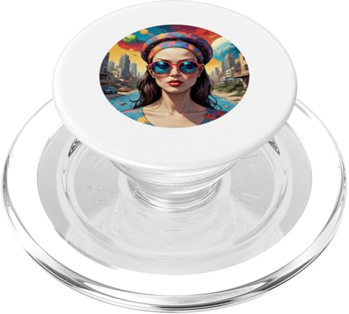 Damen Bunt Abstrakt mit Solarbrille PopSockets PopGrip für MagSafe von UnluckyStore