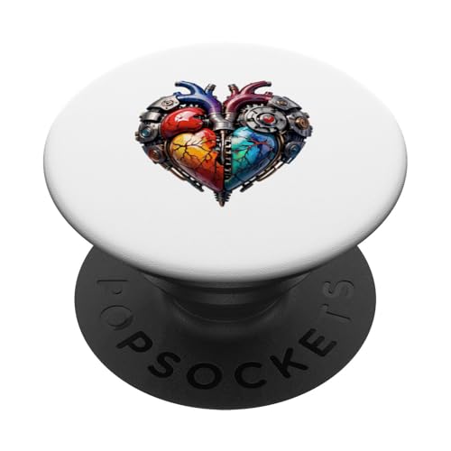 Lebendiges mechanisches Herz-Design PopSockets Klebender PopGrip von UnluckyStore