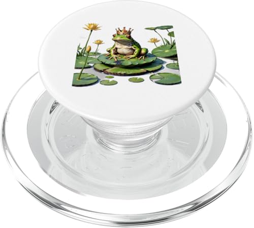 Lily Pad Sovereign: Krönter Frosch Majestät PopSockets PopGrip für MagSafe von UnluckyStore