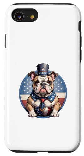 Rot, Weiß und Bulldogge: Stolzer Patriot Hülle für iPhone SE (2020) / 7 / 8 von UnluckyStore