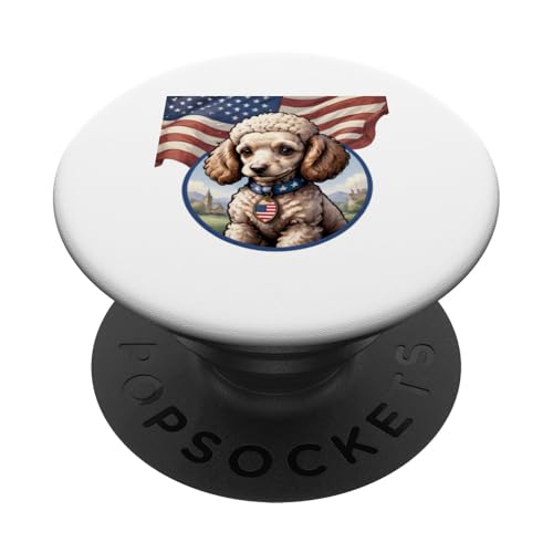 Rot, Weiß und Pudel: Proud Patriot PopSockets Klebender PopGrip von UnluckyStore