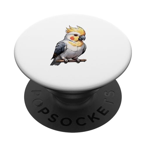 Whimsical Whistler: Bunter Nymphensittich-Anhänger PopSockets Klebender PopGrip von UnluckyStore