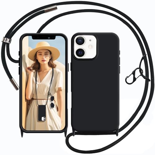 UnnFiko Handykette kompatibel mit iPhone 12 Hülle mit Band,Silikon Handyhülle mit Verstellbarer Kette zum Umhängen,Schwarz UnnFiko Handykette kompatibel mit iPhone 12 Hülle mit Band,Silikon Handyhülle mit Verstellbarer Kette zum Umhängen,Schwarz von UnnFiko