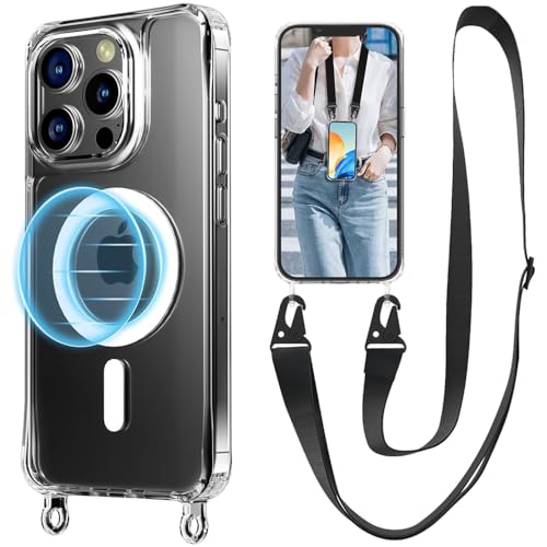 UnnFiko Handykette für iPhone 12 Pro Max MagSafe Hülle mit Band,Transparent Magnetische Handyhülle mit Verstellbarer Kette zum Umhängen UnnFiko Handykette für iPhone 12 Pro Max MagSafe Hülle mit Band,Transparent Magnetische Handyhülle mit Verstellbarer Kette zum Umhängen von UnnFiko