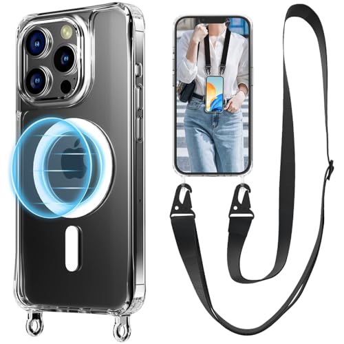 UnnFiko Handykette für iPhone 13 Pro Max MagSafe Hülle mit Band,Transparent Magnetische Handyhülle mit Verstellbarer Kette zum Umhängen UnnFiko Handykette für iPhone 13 Pro Max MagSafe Hülle mit Band,Transparent Magnetische Handyhülle mit Verstellbarer Kette zum Umhängen von UnnFiko