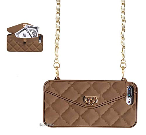 UnnFiko Schutzhülle kompatibel mit iPhone, niedliches, leichtes Luxus-Taschen-Design, Geldbörsen-Klappkarten-Hülle, weiche Silikonhülle mit Handschlaufe, langer Schultergurt, Braun, iPhone 12 mini UnnFiko Schutzhülle kompatibel mit iPhone, niedliches, leichtes Luxus-Taschen-Design, Geldbörsen-Klappkarten-Hülle, weiche Silikonhülle mit Handschlaufe, langer Schultergurt, Braun, iPhone 12 mini von UnnFiko