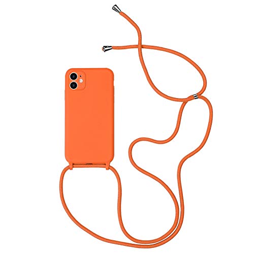 UnnFiko Silikon-Hülle kompatibel mit iPhone Xs Max, verstellbare Crossbody Halskette, Umhängeband Schutzhülle (Orange, iPhone Xs Max) von UnnFiko