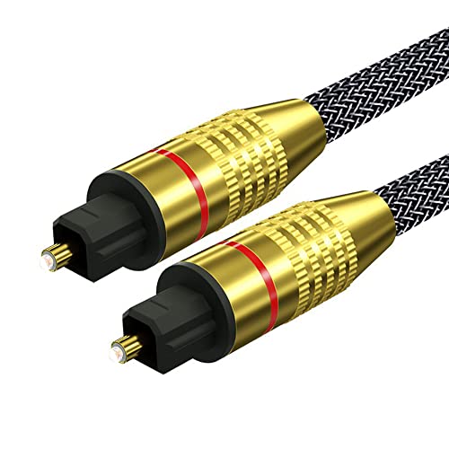 optical audio cable toslink kabel optisches audiokabel 2m Dolby AC3- und DTS-Surround-Technologie Geeignet für TV-Geräte, Stereoanlagen, CD/DVD/DRT und Geräte mit Toslink-Anschlüssen von Unnderwiss
