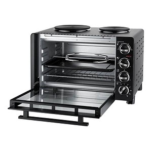 UNOLD 68885 Minibackofen mit Kochplatten schwarz von Unold