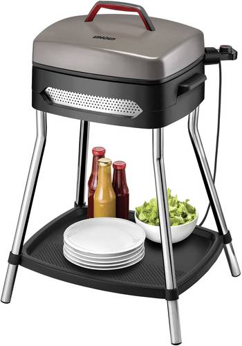 Unold Barbecue Power Grill Elektro Grill mit manueller Temperatureinstellung Schwarz, Silber von Unold