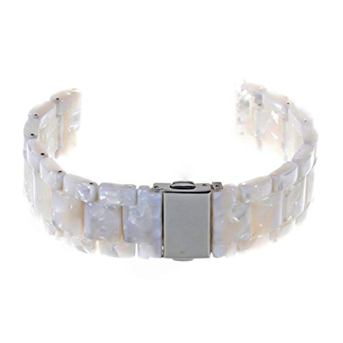 Unomor Uhrenarmbänder Uhrenarmband Schauen Sie Sich B?nder Harzersatzkette für Frauen EIN Verstellbares Armbandband 2 cm (Wei?e Blumen) An. Armband von Unomor