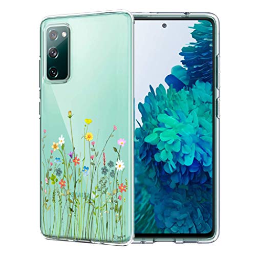 Unov Hülle Kompatibel mit Galaxy S20 FE Hülle klar Transparent Schlanke Schutzhülle Weich TPU Stoßstange Geprägtes das Muster Stoßdämpfung 6.1 Zoll (Blumen Blumenstrauß) von Unov
