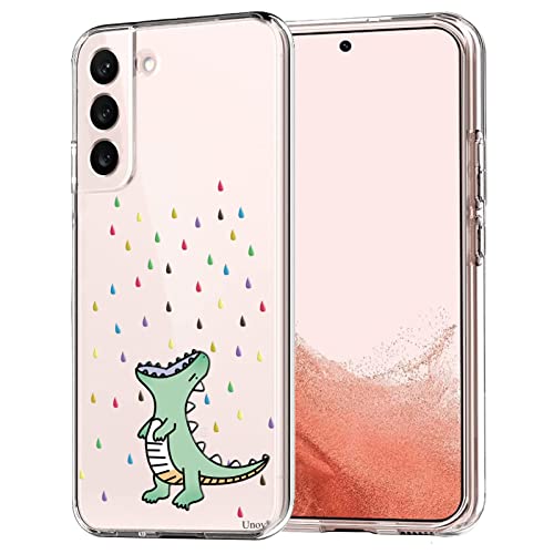 Unov Hülle Kompatibel mit Galaxy S22 Hülle klar Transparent Schlanke Schutzhülle Weich TPU Stoßstange Geprägtes das Muster Stoßdämpfung 6.1 Zoll (Regenbogen Dinosaurier) von Unov