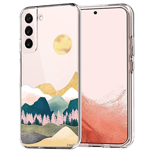 Unov Hülle Kompatibel mit Galaxy S22 Hülle klar Transparent Schlanke Schutzhülle Weich TPU Stoßstange Geprägtes das Muster Stoßdämpfung 6.1 Zoll (Sierra Berge) von Unov