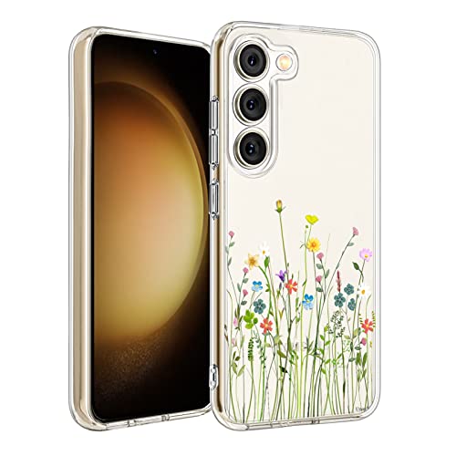 Unov Hülle Kompatibel mit Galaxy S23 + Hülle Galaxy S23 Plus Hülle klar Transparent Schlanke Schutzhülle Weich TPU Stoßstange Geprägtes das Muster Stoßdämpfung 6.6 Zoll (Blumen Blumenstrauß) von Unov