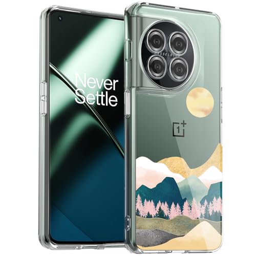 Unov Hülle Kompatibel mit OnePlus 11 Hülle klar Transparent Schlanke Schutzhülle Weich TPU Stoßstange Geprägtes das Muster Stoßdämpfung 6.7 Zoll (Sierra Berge) von Unov