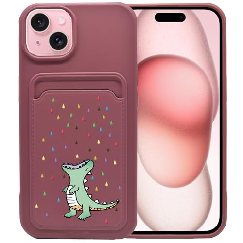 Unov Hülle Kompatibel mit iPhone 15 5G Weiche TPU Slim Schutzhülle mit Dino Regenbogen Dinosaurier Drachen Design Kartenhalter Backcover Case Weinrot Unov Hülle Kompatibel mit iPhone 15 5G Weiche TPU Slim Schutzhülle mit Dino Regenbogen Dinosaurier Drachen Design Kartenhalter Backcover Case Weinrot von Unov