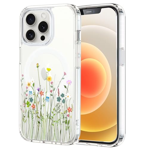 Unov Hülle Kompatibel mit iPhone 15 Pro Hülle klar Transparent Kompatibel mit Magsafe Geprägtes das Muster Stoßdämpfung Stoßfängerschutz Stoßfest rutschfest Schlanke Schutzhülle (Blumen Blumenstrauß) Unov Hülle Kompatibel mit iPhone 15 Pro Hülle klar Transparent Kompatibel mit Magsafe Geprägtes das Muster Stoßdämpfung Stoßfängerschutz Stoßfest rutschfest Schlanke Schutzhülle (Blumen Blumenstrauß) von Unov