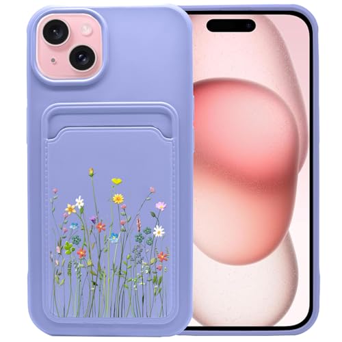 Unov Schutzhülle kompatibel mit iPhone 15 Plus, iPhone 14 Plus 5G, weiches TPU, schlanke Schutzhülle mit Blumenstrauß, mädchenhaft, Kartenhalter, Backcover, Mouve, Lila Unov Schutzhülle kompatibel mit iPhone 15 Plus, iPhone 14 Plus 5G, weiches TPU, schlanke Schutzhülle mit Blumenstrauß, mädchenhaft, Kartenhalter, Backcover, Mouve, Lila von Unov
