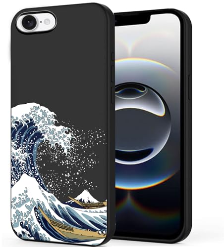 Unov Schutzhülle kompatibel mit iPhone 16e (2025) 5G, mit Kunstwelle, geprägtes Muster, schlank, schützend, weiche TPU-Bumper für die Rückseite von Unov