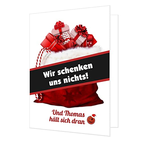 Wir schenken uns nichts! XXL Karte statt Geschenk. Mit Ihrem Wunschtext und Name. Inklusive Umschlag. DIN A4 von Unser-Festtag