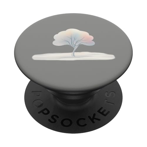 Pastell stilisierter Baum Zeichnung - Minimalistische Natur PopSockets Klebender PopGrip von UnusedPerspective_design