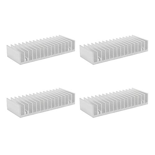 Unxuey Aluminium-Kühlkörper / Kühlkörper für Endstufe / Transistor, 40 x 100 x 18 mm, Weiß, 4 Stück von Unxuey