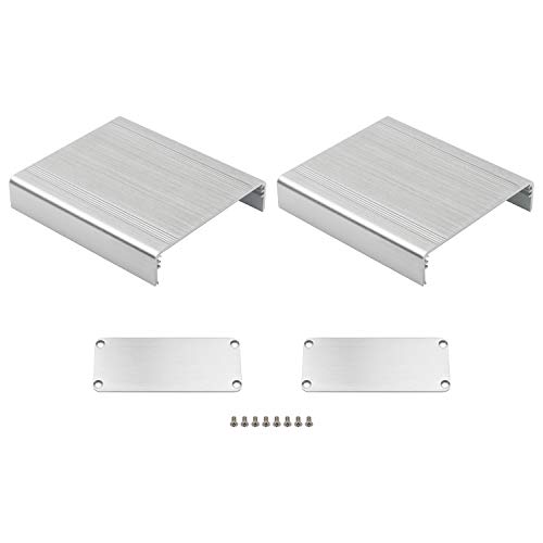 Unxuey Aluminium-Gehäuse, silberfarben, Projektbox, Box für Heimwerker, elektronische Instrumente, Netzteile, 100 x 88 x 38 mm (L x B x H) von Unxuey